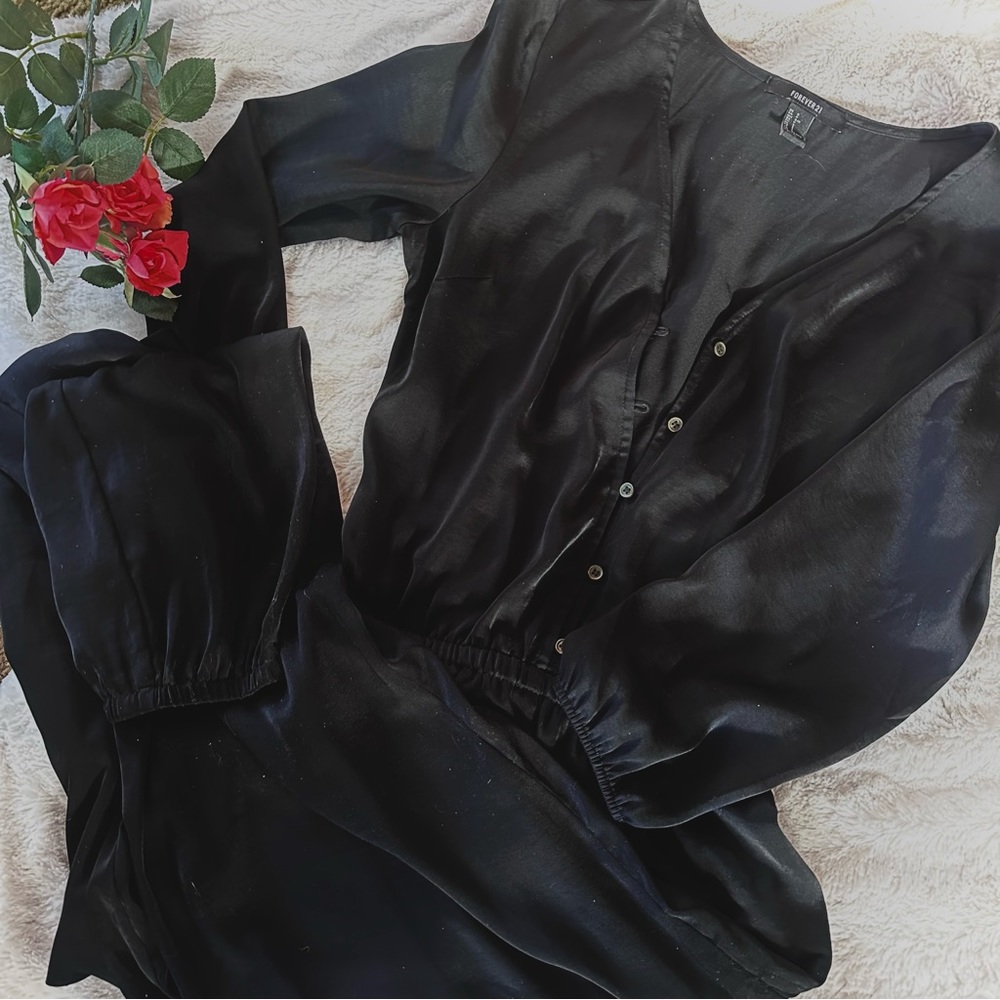 Black Satin Jumpsuit